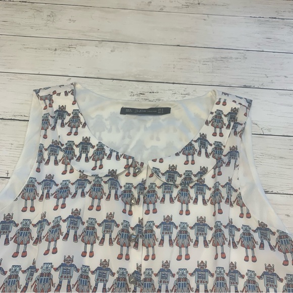 Zara Trafaluc Collection Retro Robot Patterned Women’s size M Dress - Picture 5 of 7